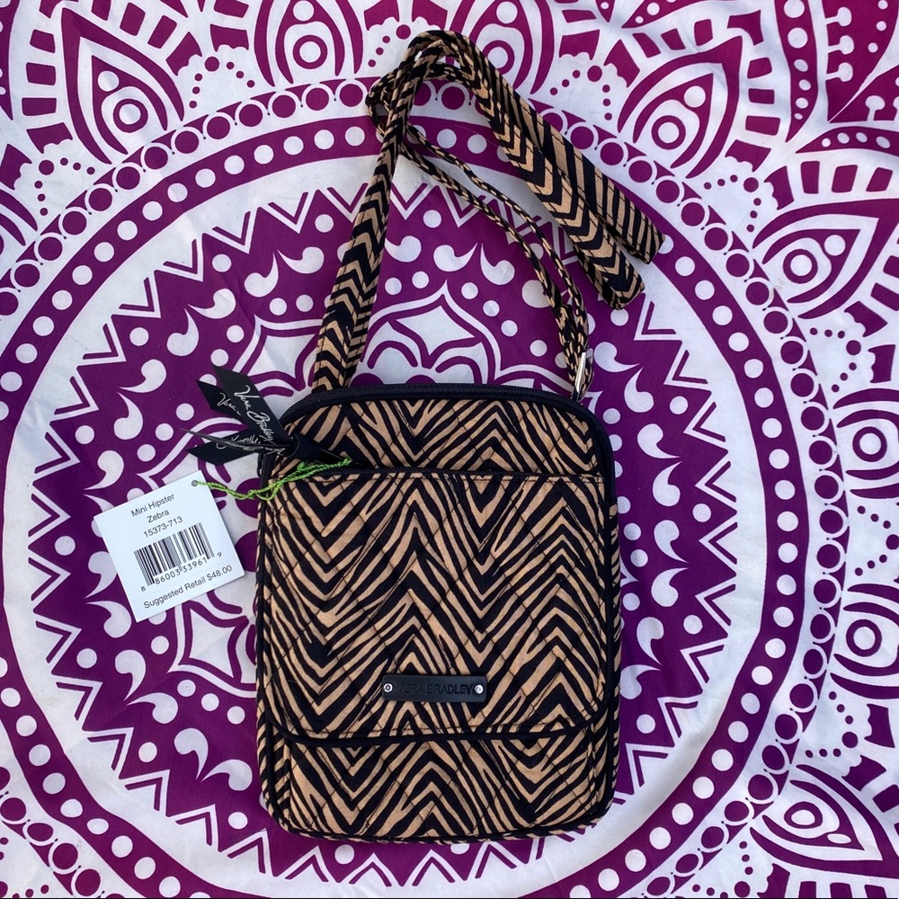 NWT 🦓 Vera Bradley Zebra Mini Hipster Bag